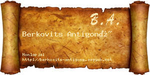 Berkovits Antigoné névjegykártya
